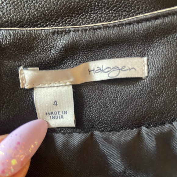Halogen 100% Genuine Buttery Leather Mini Skirt Sz 4 - Picture 6 of 8